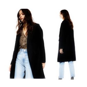 NWT TOPSHOP relaxed black coat size 6